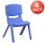 Flash Furniture 4-YU-YCX4-003-BLUE-GG Blue Plastic Stackable School Chair with 10.5