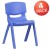 Flash Furniture 4-YU-YCX4-004-BLUE-GG Blue Plastic Stackable School Chair with 13.25
