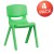 Flash Furniture 4-YU-YCX4-004-GREEN-GG Green Plastic Stackable School Chair with 13.25