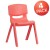 Flash Furniture 4-YU-YCX4-004-RED-GG Red Plastic Stackable School Chair with 13.25