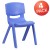 Flash Furniture 4-YU-YCX4-005-BLUE-GG Blue Plastic Stackable School Chair with 15.5