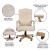Flash Furniture 802-IV-GG Ivory Microfiber Classic Executive Swivel Office Chair with Driftwood Arms and Base addl-5