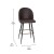 Flash Furniture AY-1026H-30-BR-GG Brown LeatherSoft High Back Modern Armless 30" Bar Stool with Contoured Backrest, Set of 2 addl-5