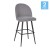 Flash Furniture AY-1026H-30-GYFAB-GG Gray Faux Linen High Back Modern Armless 30" Bar Stool with Contoured Backrest, Set of 2 addl-2