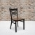 Flash Furniture XU-6FOBXBK-CHYW-GG HERCULES Series Black "X" Back Metal Chair with Cherry Wood Seat addl-1