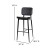 Flash Furniture AY-S01-BK-GG Commercial Grade Mid-Back Black LeatherSoft Bar Stool with Black Iron Frame, Set of 2 addl-4