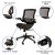Flash Furniture BL-8801X-BK-GG Mid-Back Transparent Black Mesh Executive Swivel Office Chair with Black Frame and Flip-Up Arms addl-5