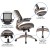 Flash Furniture BL-8801X-GG Mid-Back Transparent Black Mesh Executive Swivel Office Chair with Melrose Gold Frame and Flip-Up Arms addl-5