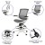 Flash Furniture BL-LB-8801X-D-GR-WH-GG Mid-Back Transparent Gray Mesh Drafting Chair with White Frame and Flip-Up Arms addl-4