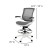 Flash Furniture BL-LB-8801X-D-GR-WH-GG Mid-Back Transparent Gray Mesh Drafting Chair with White Frame and Flip-Up Arms addl-5