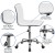 Flash Furniture BLN-2046512B-BKWH-GG 48" Wide Black Electric Height Adjustable Standing Desk with Designer Armless White Ribbed Swivel Task Office Chair addl-3