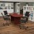 Flash Furniture BLN-6GCCHR595M-BK-GG 5 Piece Cherry Oval Conference Table Set with 4 Black LeatherSoft Ribbed Executive Chairs addl-1