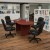 Flash Furniture BLN-6GCCHRX000-BK-GG 5 Piece Cherry Oval Conference Table Set with 4 Black LeatherSoft-Padded Task Chairs addl-1