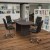 Flash Furniture BLN-6GCGRY2286-BK-GG 5 Piece Rustic Gray Oval Conference Table Set with 4 Black and Chrome LeatherSoft Executive Chairs addl-1