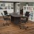 Flash Furniture BLN-6GCGRY595M-BK-GG 5 Piece Rustic Gray Oval Conference Table Set with 4 Black LeatherSoft Ribbed Executive Chairs addl-1
