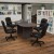 Flash Furniture BLN-6GCGRYX000-BK-GG 5 Piece Rustic Gray Oval Conference Table Set with 4 Black LeatherSoft-Padded Task Chairs addl-1