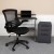 Flash Furniture BLN-CLIFAPPX5-BK-GG Black Computer Desk, Ergonomic Mesh Office Chair and Locking Mobile Filing Cabinet with Inset Handles addl-1