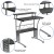 Flash Furniture BLN-CLIFAPPX5-BK-GG Black Computer Desk, Ergonomic Mesh Office Chair and Locking Mobile Filing Cabinet with Inset Handles addl-4