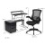 Flash Furniture BLN-CLIFAPPX5-BK-GG Black Computer Desk, Ergonomic Mesh Office Chair and Locking Mobile Filing Cabinet with Inset Handles addl-6