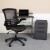 Flash Furniture BLN-CLIFAPX5L-BK-GG Black Computer Desk, Ergonomic Mesh/LeatherSoft Office Chair and Locking Mobile Filing Cabinet addl-1