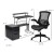 Flash Furniture BLN-CLIFAPX5L-BK-GG Black Computer Desk, Ergonomic Mesh/LeatherSoft Office Chair and Locking Mobile Filing Cabinet addl-6