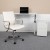 Flash Furniture BLN-NAN219CHP595M-WH-GG White Adjustable Computer Desk, LeatherSoft Office Chair and Side Handle Locking Mobile Filing Cabinet addl-1