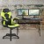 Flash Furniture BLN-X10D1904-GN-GG Black Gaming Desk and Green/Black Racing Chair Set with Cup Holder/ Headphone Hook/2 Wire Management Holes addl-1