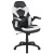 Flash Furniture BLN-X10D1904-WH-GG Black Gaming Desk and White/Black Racing Chair Set with Cup Holder/ Headphone Hook/2 Wire Management Holes addl-8