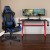 Flash Furniture BLN-X20RSG1030-BL-GG Red Gaming Desk and Blue Reclining Gaming Chair Set with Cup Holder and Headphone Hook addl-1