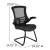 Flash Furniture BL-X-5C-BK-LEA-GG Black Mesh Sled Base Side Reception Chair with White Stitched LeatherSoft Seat and Flip-Up Arms addl-5