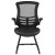 Flash Furniture BL-X-5C-BK-LEA-GG Black Mesh Sled Base Side Reception Chair with White Stitched LeatherSoft Seat and Flip-Up Arms addl-9