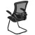 Flash Furniture BL-X-5C-GG Black Mesh Sled Base Side Reception Chair with Flip-Up Arms addl-6
