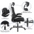 Flash Furniture BL-X-5H-GG High-Back Black Mesh Swivel Ergonomic Executive Office Chair with Flip-Up Arms and Adjustable Headrest addl-5