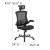 Flash Furniture BL-X-5H-GG High-Back Black Mesh Swivel Ergonomic Executive Office Chair with Flip-Up Arms and Adjustable Headrest addl-6
