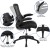 Flash Furniture BL-X-5M-BK-GG Mid-Back Black Mesh Swivel Ergonomic Task Office Chair with Flip-Up Arms addl-5