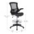 Flash Furniture BL-X-5M-D-BK-LEA-GG Mid-Back Black Mesh Ergonomic Drafting Chair with LeatherSoft Seat, Adjustable Foot Ring and Flip-Up Arms addl-5