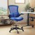 Flash Furniture BL-X-5M-D-BLUE-GG Mid-Back Blue Mesh Ergonomic Drafting Chair with Adjustable Foot Ring and Flip-Up Arms addl-1