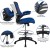 Flash Furniture BL-X-5M-D-BLUE-GG Mid-Back Blue Mesh Ergonomic Drafting Chair with Adjustable Foot Ring and Flip-Up Arms addl-4