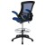 Flash Furniture BL-X-5M-D-BLUE-GG Mid-Back Blue Mesh Ergonomic Drafting Chair with Adjustable Foot Ring and Flip-Up Arms addl-6