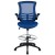 Flash Furniture BL-X-5M-D-BLUE-GG Mid-Back Blue Mesh Ergonomic Drafting Chair with Adjustable Foot Ring and Flip-Up Arms addl-9