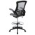 Flash Furniture BL-X-5M-D-DKGY-GG Mid-Back Dark Gray Mesh Ergonomic Drafting Chair with Adjustable Foot Ring and Flip-Up Arms addl-6