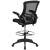 Flash Furniture BL-X-5M-D-GG Mid-Back Black Mesh Ergonomic Drafting Chair with Adjustable Foot Ring and Flip-Up Arms addl-6