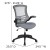 Flash Furniture BL-X-5M-DKGY-GG Mid-Back Dark Gray Mesh Swivel Ergonomic Task Office Chair with Flip-Up Arms addl-6