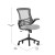 Flash Furniture BL-X-5M-DKGY-RLB-GG Mid-Back Dark Gray Mesh Swivel Ergonomic Task Office Chair with Flip-Up Arms and Transparent Roller Wheels addl-4