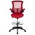 Flash Furniture BL-X-5M-D-RED-GG Mid-Back Red Mesh Ergonomic Drafting Chair with Adjustable Foot Ring and Flip-Up Arms addl-9