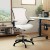 Flash Furniture BL-X-5M-D-WH-GG Mid-Back White Mesh Ergonomic Drafting Chair with Adjustable Foot Ring and Flip-Up Arms addl-1