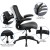 Flash Furniture BL-X-5M-LEA-GG Mid-Back Black Mesh Swivel Desk Chair with LeatherSoft Seat addl-5