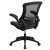 Flash Furniture BL-X-5M-LEA-GG Mid-Back Black Mesh Swivel Desk Chair with LeatherSoft Seat addl-7