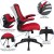 Flash Furniture BL-X-5M-RED-GG Mid-Back Red Mesh Swivel Ergonomic Task Office Chair with Flip-Up Arms addl-5