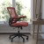 Flash Furniture BL-X-5M-RED-RLB-GG Mid-Back Red Mesh Swivel Ergonomic Task Office Chair with Flip-Up Arms and Transparent Roller Wheels addl-1
